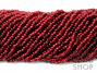 Silver Lined Deep Ruby Square Hole 11-0 Seed Bead Hank
